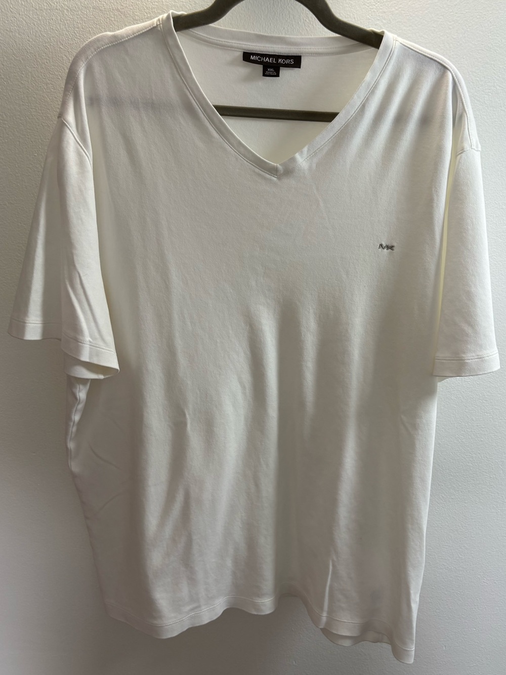 Michael Kors White V-Neck T-shirt XXL